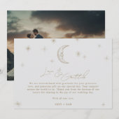 Star and Moon Celestial Wedding Photo Thank You  サンキューカード (正面/裏面)