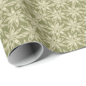 Star Anise Flower Sage Green Wrapping Paper ラッピングペーパー (ロールコーナー)