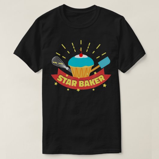 Star Baker I Funny Baking Cupcake Muffin Tシャツ (デザイン正面)