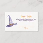 Star Boo Witch Hat Diaper Raffle Baby Shower エンクロージャーカード (正面)