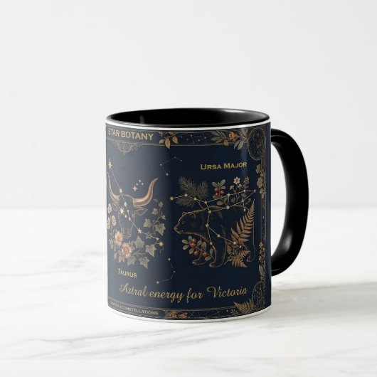 Star Botany Vintage Celestial Gold & Navy Mug マグカップ (正面右)
