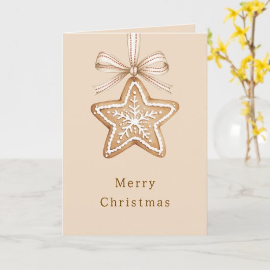 Star Bows Cream Christmas カード (黄色い花)