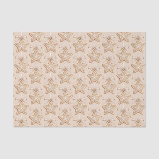 Star Bows Cream Christmas 薄葉紙 (正面)