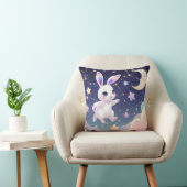 Star Bunny Throw Pillow – Pastel Galaxy Rabbit クッション (椅子)