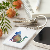 Star cat Rectangle (両面)キーチェーン キーホルダー (正面右)