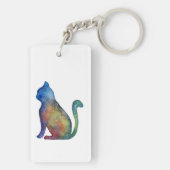 Star cat Rectangle (両面)キーチェーン キーホルダー (裏面)