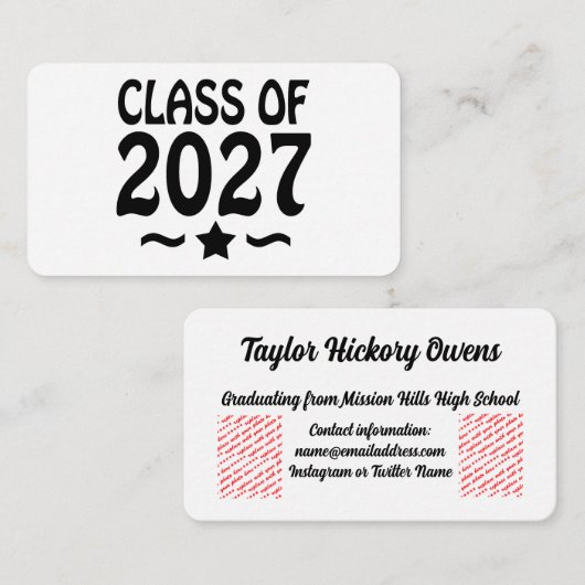 Star Class of 2027 Graduation エンクロージャーカード (正面/裏面)