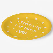 Star Clock New Year Paper Plates in Armenian  ペーパープレート (アングル)
