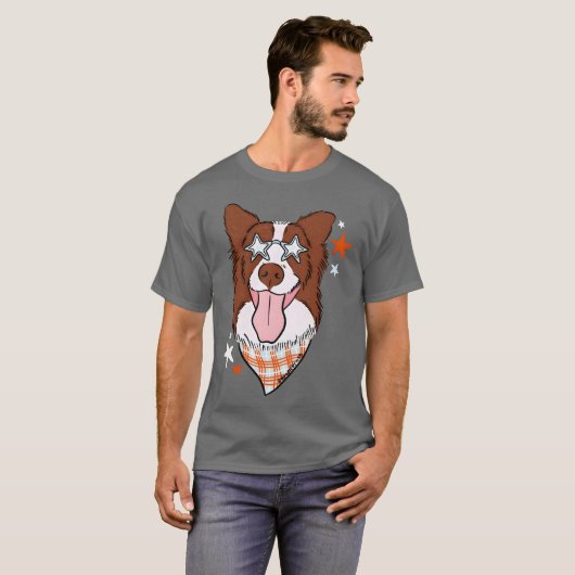 Star Dog funny family Tシャツ (正面フル)