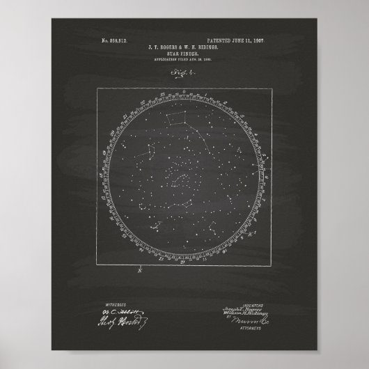 Star Finder 1907特許技術Chalkboard ポスター (正面)