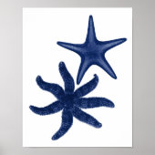 Star Fish Navy Beach Decor ポスター (正面)