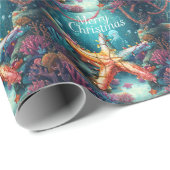 Star fish Under the Sea Christmas Party  ラッピングペーパー (ロールコーナー)