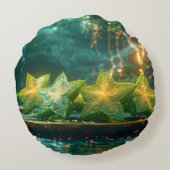 STAR FRUIT - CARAMBOLA - EXOTIC FRUITS ラウンドクッション (裏面)