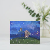Star Gazing Bunny Rabbit Postcard ポストカード (スタンド正面)