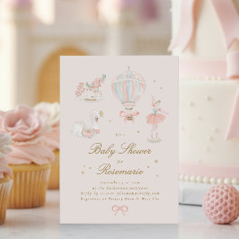 Star Girl Princess Fairytale Ballerina Baby Shower 招待状
