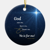 Star - God Sees Me, Hears Me, and Knows Me - round セラミックオーナメント (正面)