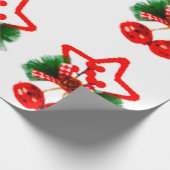 Star, Holly and Bells Ornament Wrapping Paper ラッピングペーパー (角)