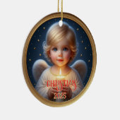 Star-Kissed Angel Child with Candle Ornament セラミックオーナメント (右)