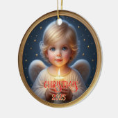 Star-Kissed Angel Child with Candle Ornament セラミックオーナメント (左)