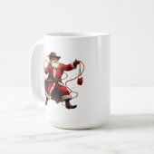 Star Lasso Cowboy Santa コーヒーマグカップ (正面左)