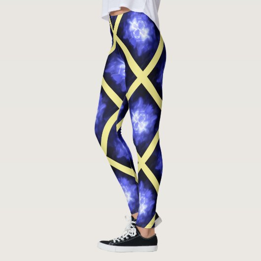 Star Light Star Bright Yellow Blue Leggings レギンス (左)