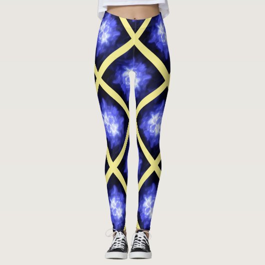Star Light Star Bright Yellow Blue Leggings レギンス (正面)