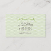 Star Mamm大切カードベビー緑の名刺 コーリングカード (裏面)