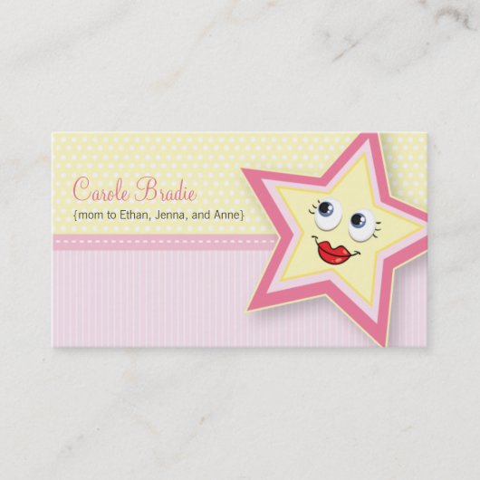 Star Mammaカー大切ドベビーピンク名刺 コーリングカード (正面)