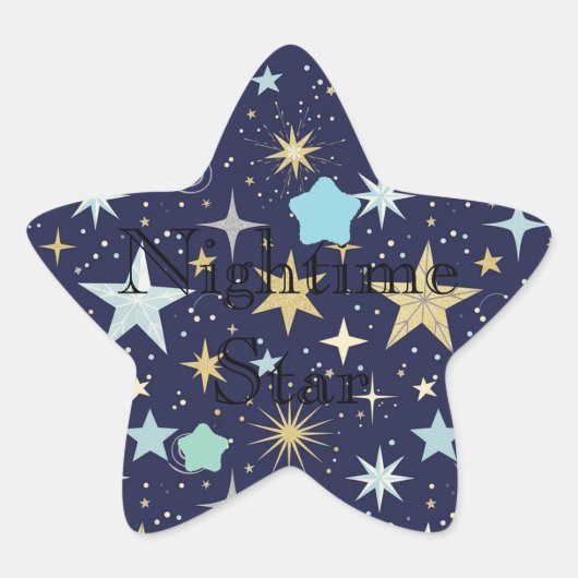 Star nightime theme Stickers 星シール (正面)