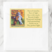 STAR OF 疑問に思金ゴールド 長方形シール (バッグ)