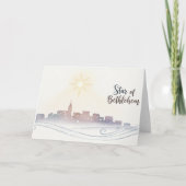 Star of Bethlehem Christmas Nativity Skyline Art シーズンカード (正面)