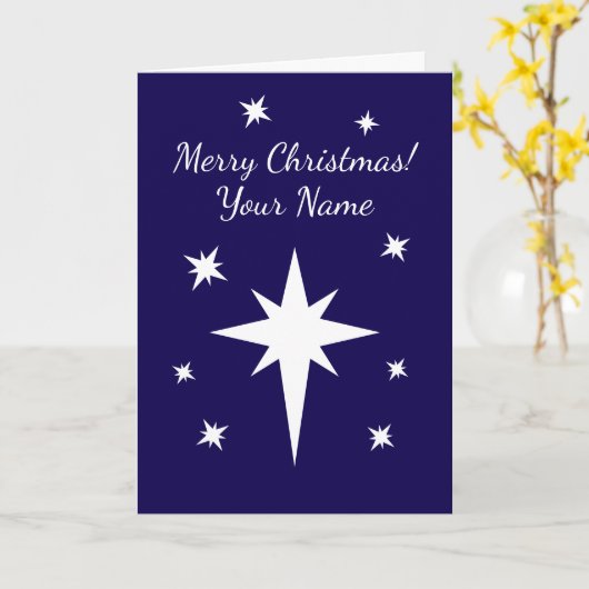 Star of Bethlehem personalized Christmas カード (黄色い花)