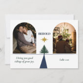 Star of Bethlehem Religious Two Photo Christmas シーズンカード (正面)
