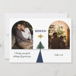 Star of Bethlehem Religious Two Photo Christmas シーズンカード