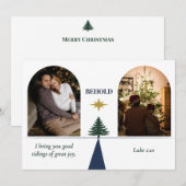 Star of Bethlehem Religious Two Photo Christmas シーズンカード (正面/裏面)