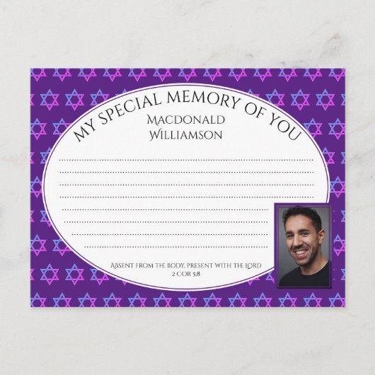 Star of David共有A MEMORYフォトカード ポストカード (正面)