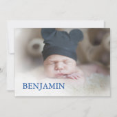 Star of David写真男の赤ちゃんヘブライ語ユダヤ人 招待状 (正面)