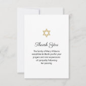 Star of David葬儀宗教フローラありがとう サンキューカード (正面)