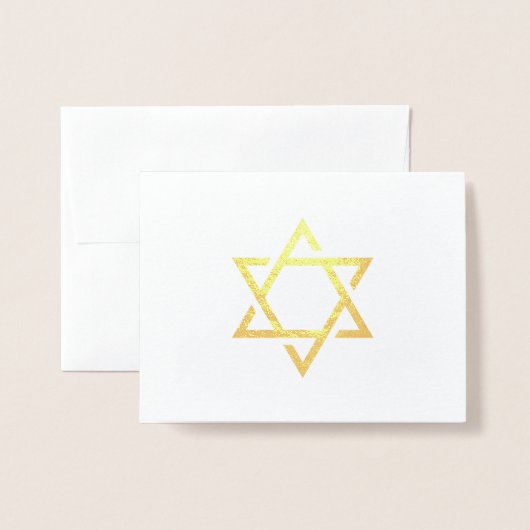 Star of David エレガント 実在 Foly  感謝してい Youの悔やみや弔慰 箔カード (封筒付き正面)