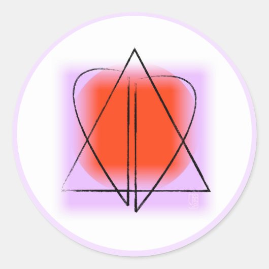 Star of David/ハート ラウンドシール (正面)