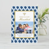 Star Of David(ユダヤ教)メノラーHanukkah写真グリーティング シーズンカード (スタンド正面)