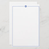 Star of David 空白の 5.5 x 8.5インチ文房具 便箋 (正面/裏面)