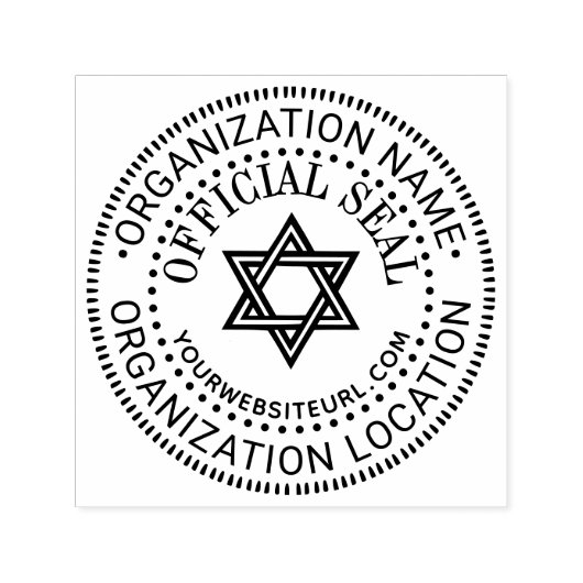 Star of David #1 Custom Official Seal Name Loc URL セルフインキングスタンプ (デザイン)
