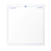 Star of David 5.5 x 6インチパーソナライズされた ノートパッド (正面)