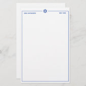 Star of David 5.5 x 8.5インチ文房具パーソナライズされた 便箋 (正面/裏面)