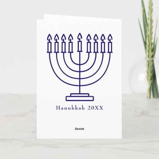 Star of David and Peace Doves Happy Hanukkah カード (裏面)