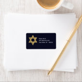 Star of David Blueと金ゴールドアクセント住所 シール (インサイチュ)