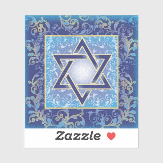 Star of David Blue金ゴールド シール (シート)