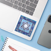 Star of David Blue金ゴールド シール (ノートパソコンとiPhone)