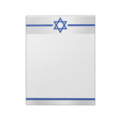 Star of David Blue White Satinカスタマイズ可能 ノートパッド (回転)